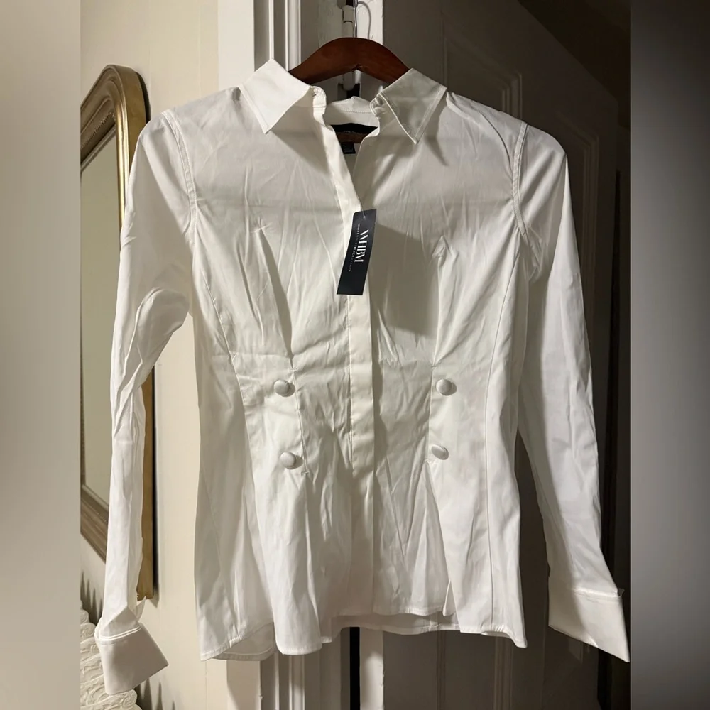 White House Black Market Ivory Blouse - Picture 1 of 4